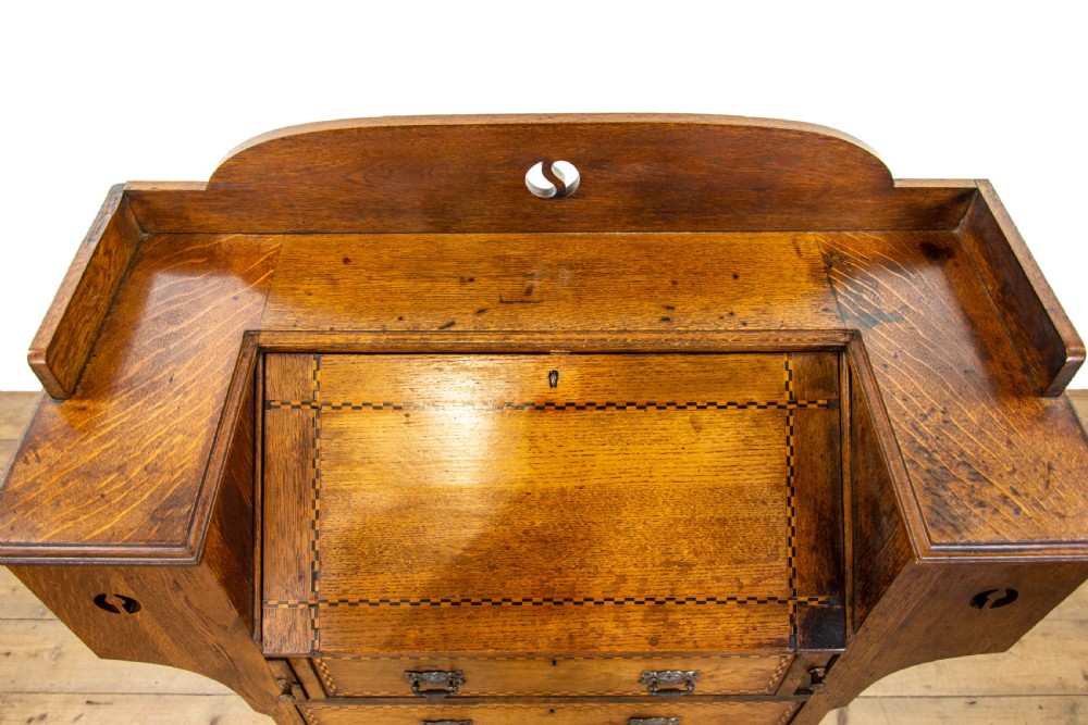 Antique Oak Arts and Crafts Bureau View IX