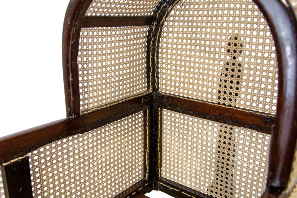 Victorian Mahogany and Rattan Cradle or Crib View XII