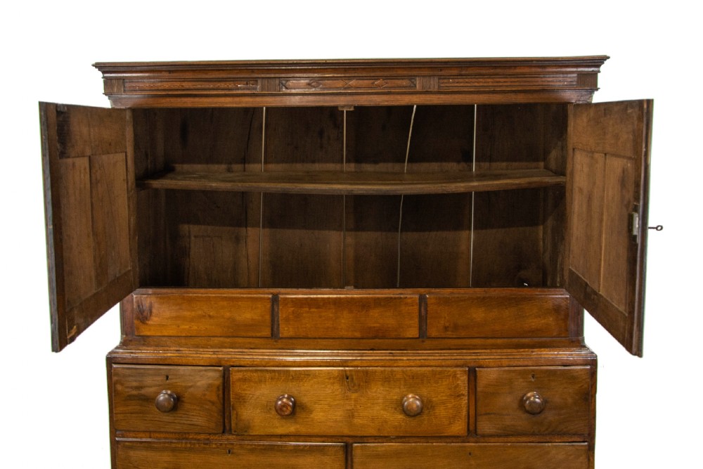 Antique Welsh Oak Cupboard or Carmarthen Coffer View II