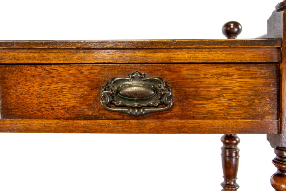 Antique Oak Buffet or Drinks Trolley View XI