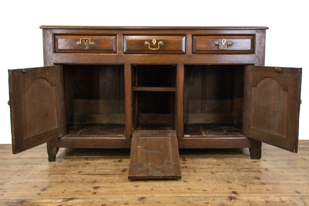 Antique Welsh Oak Dresser Base View V