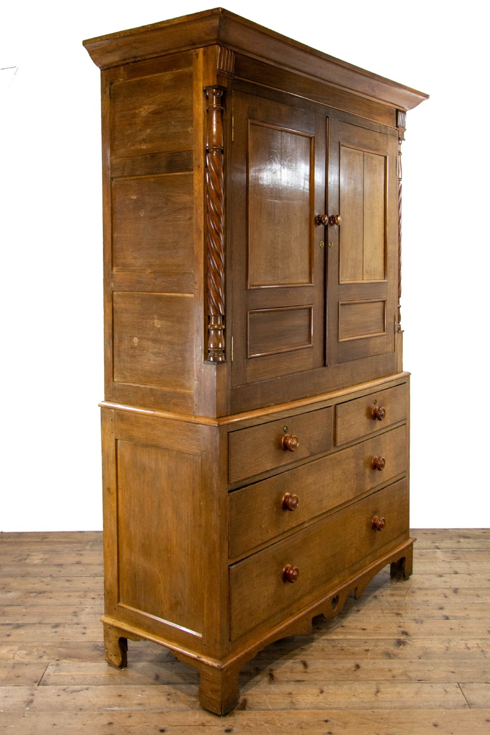 Antique Welsh Oak Linen Press Cupboard View VI
