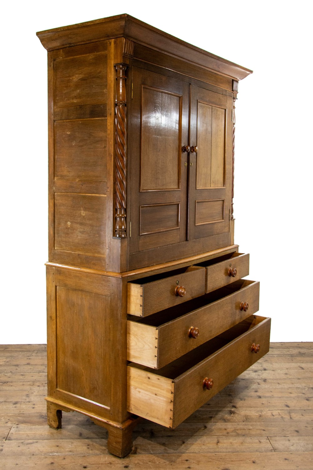 Antique Welsh Oak Linen Press Cupboard View VII