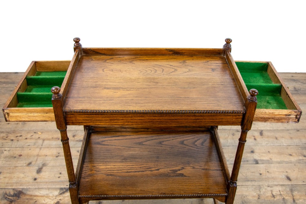 Antique Oak Tea Trolley View V