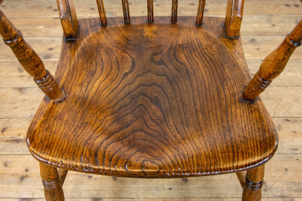 Antique Elm Windsor Armchair View V