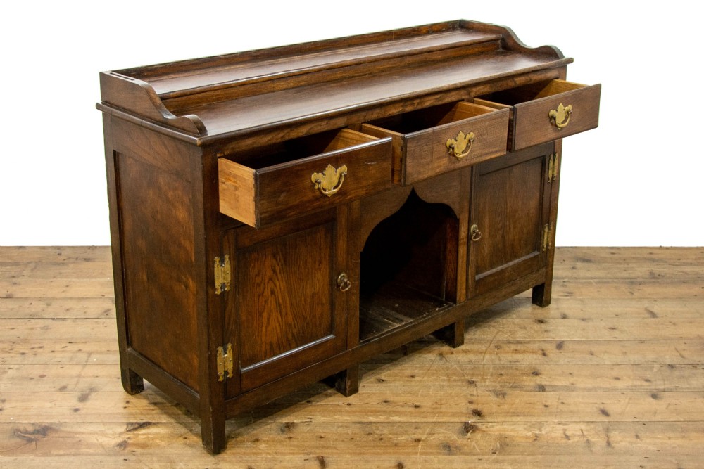Antique Oak Dresser Base Sideboard View VI