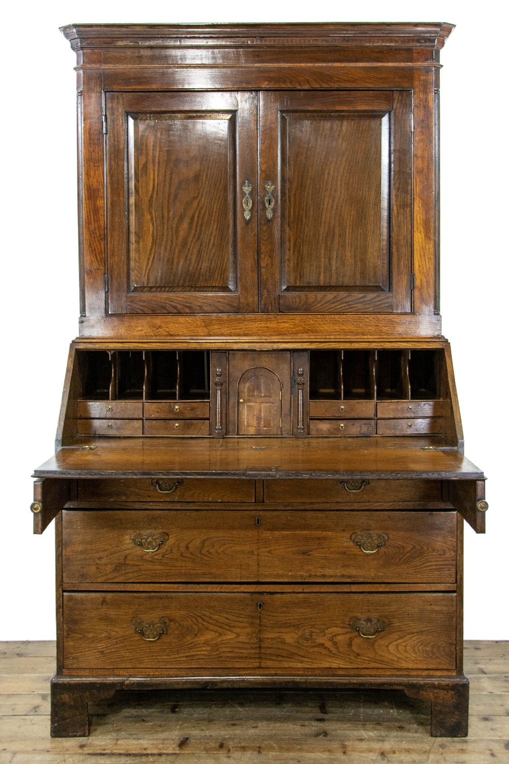 Antique 18th Century Welsh Oak Bureau Bookcase View V
