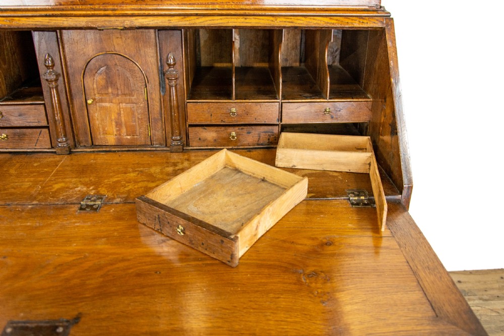 Antique 18th Century Welsh Oak Bureau Bookcase View VII