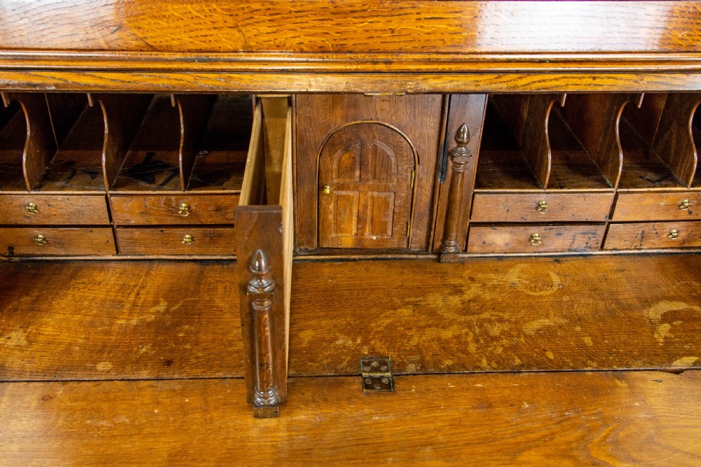 Antique 18th Century Welsh Oak Bureau Bookcase View VIII