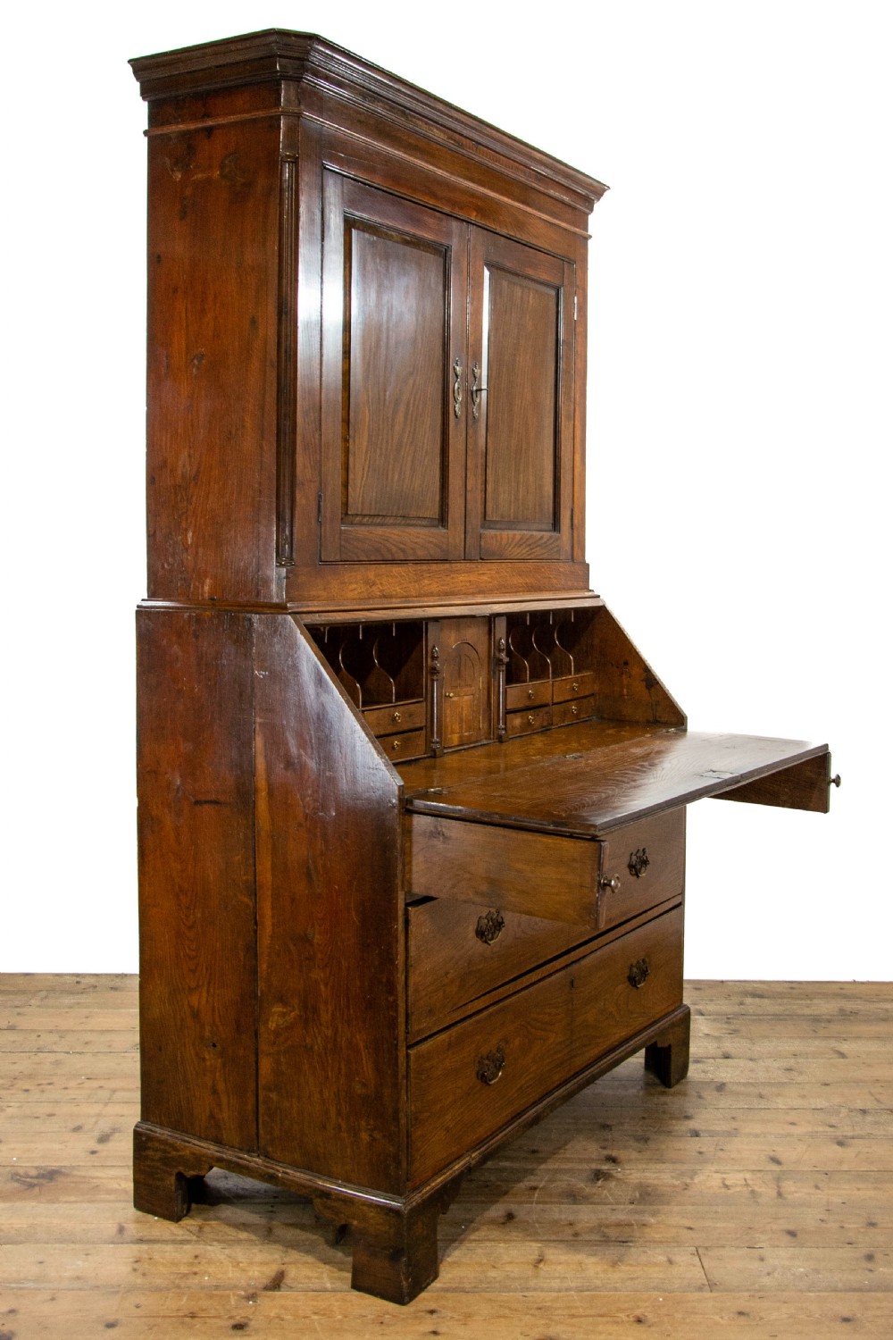 Antique 18th Century Welsh Oak Bureau Bookcase View XI