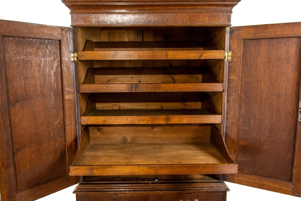 Narrow Antique Oak Linen Press Cupboard View IV
