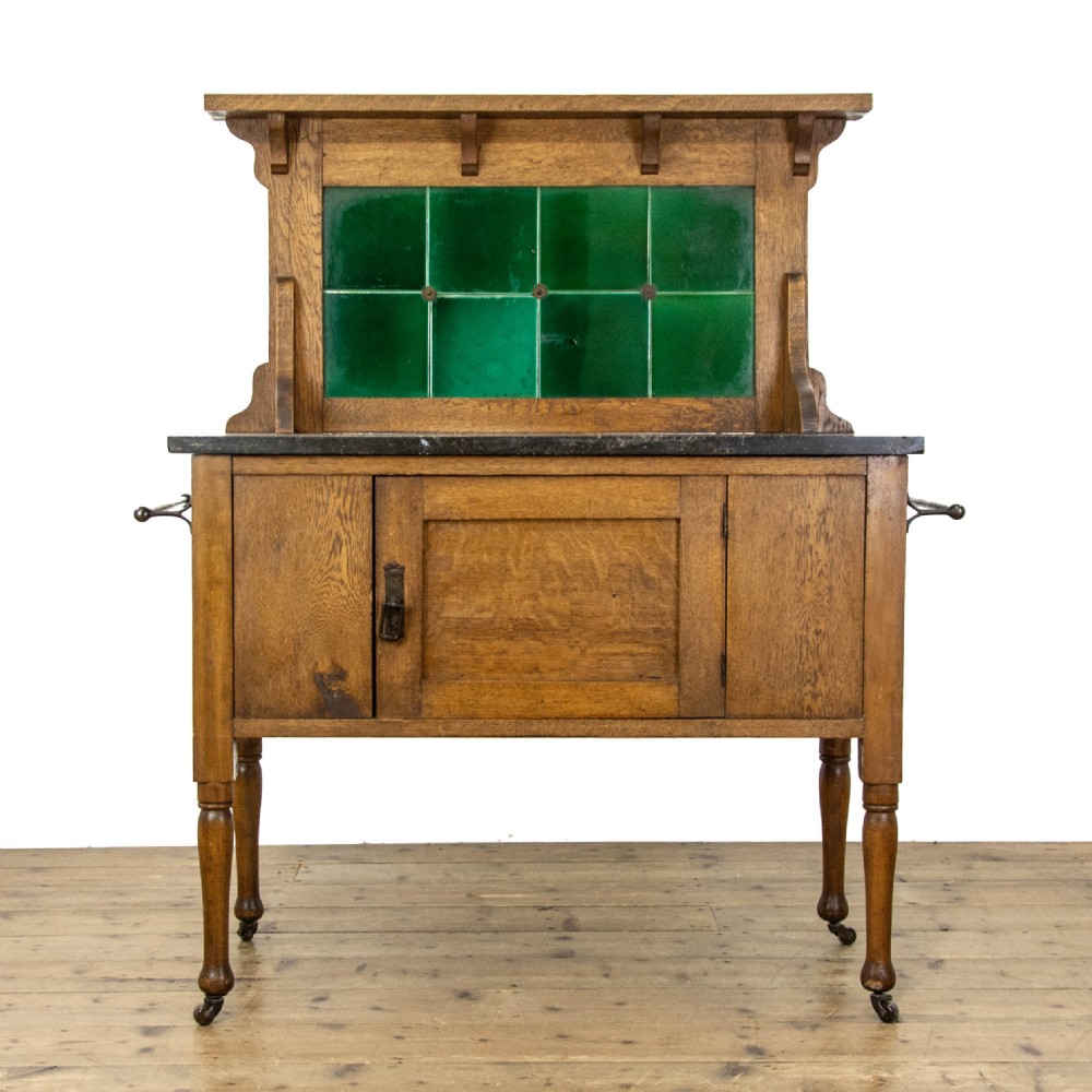 Antique Oak and Marble Washstand
