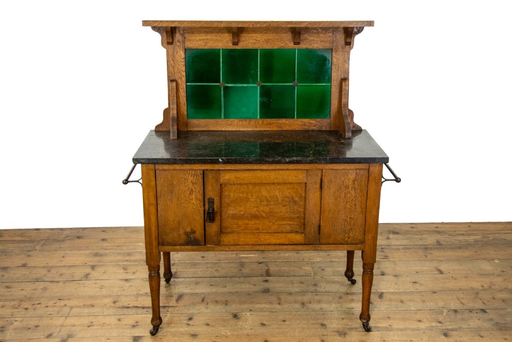 Antique Oak and Marble Washstand View II