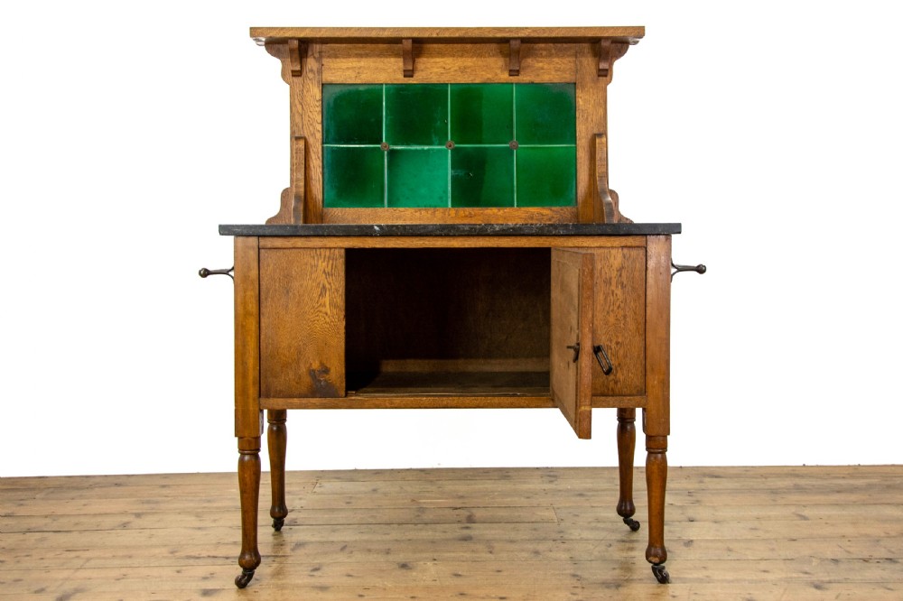 Antique Oak and Marble Washstand View IV