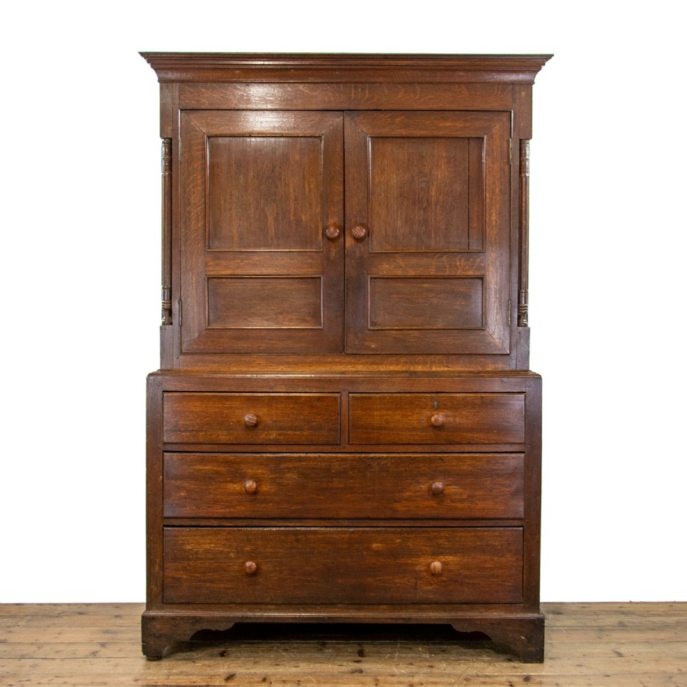 Antique Welsh Oak Linen Press Cupboard