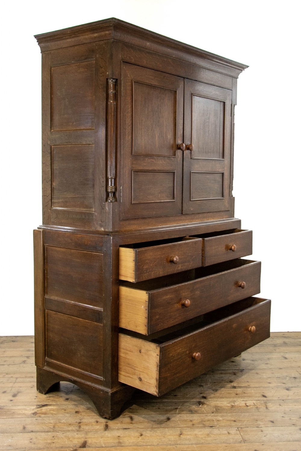 Antique Welsh Oak Linen Press Cupboard View VI
