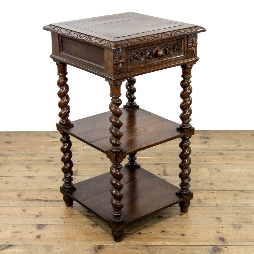 Unusual Victorian Carved Side Table with Drawer