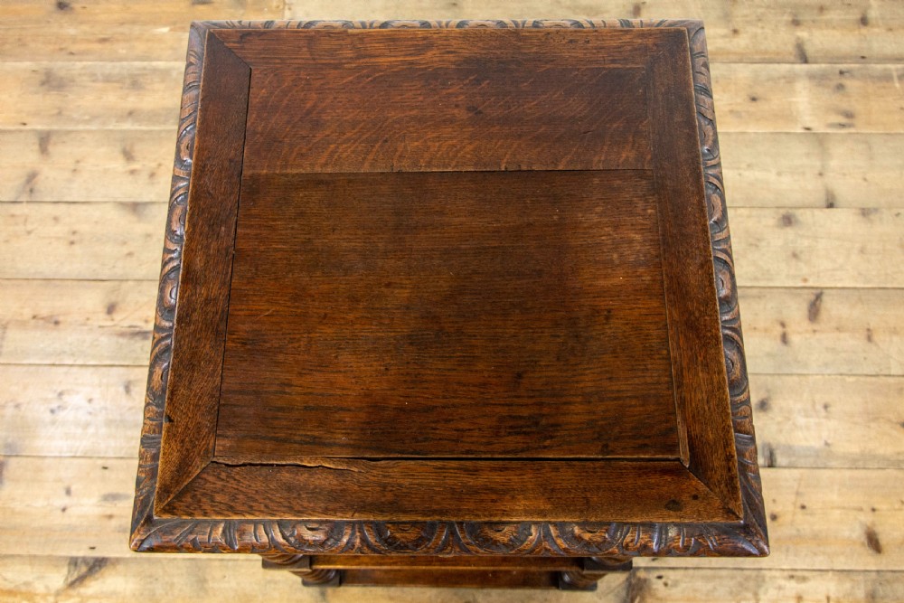 Unusual Victorian Carved Side Table with Drawer View V