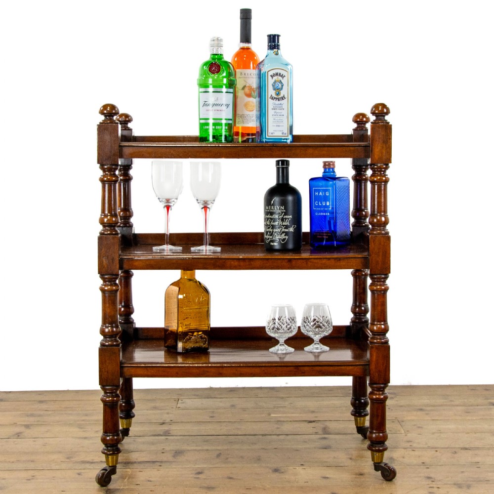 Antique Victorian Mahogany Drinks Trolley View VII