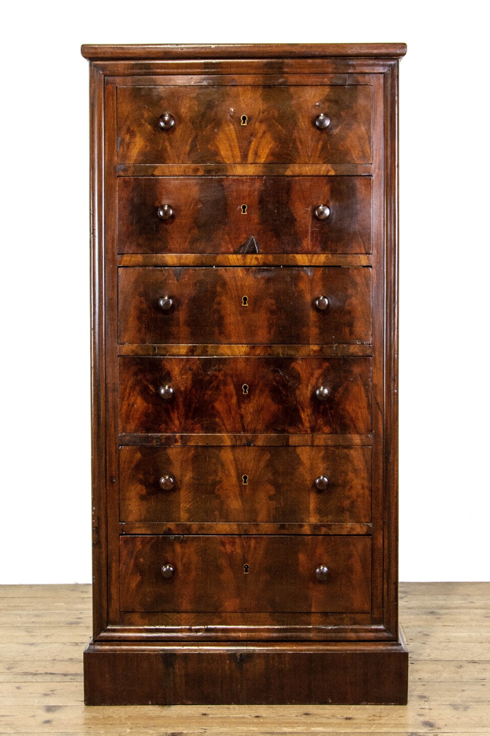 19th Century Antique Mahogany Bank of Drawers View III