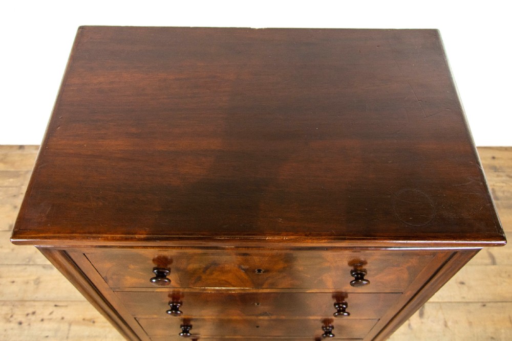 19th Century Antique Mahogany Bank of Drawers View V