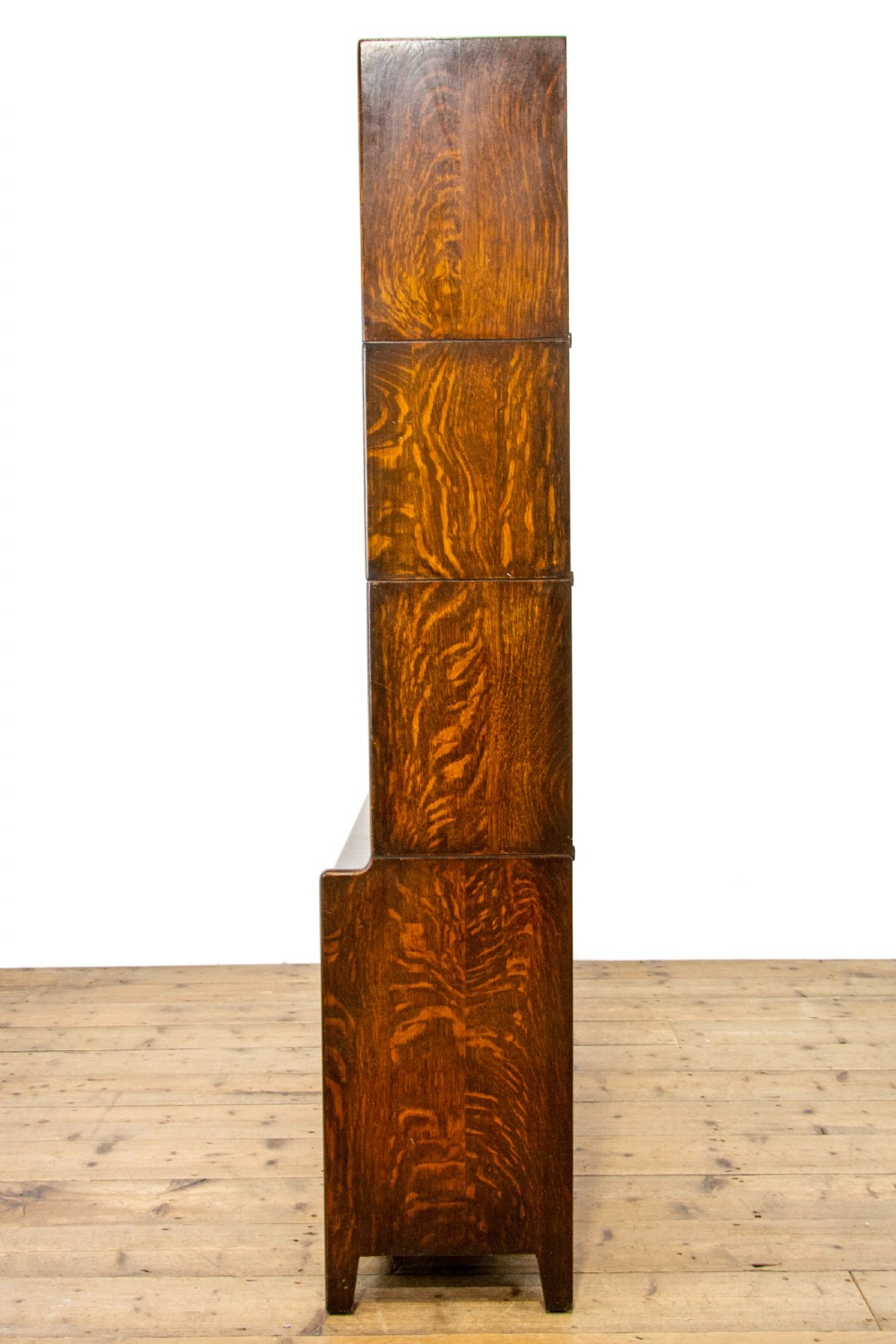 Antique Oak Globe Wernicke Style Four Tier Bookcase View X