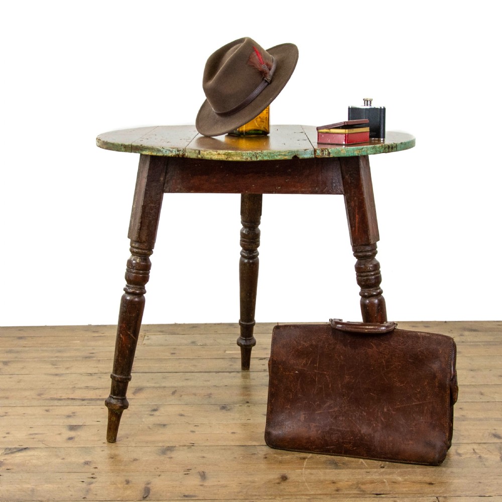 Antique 19th Century Cricket Table with Plank Top View II