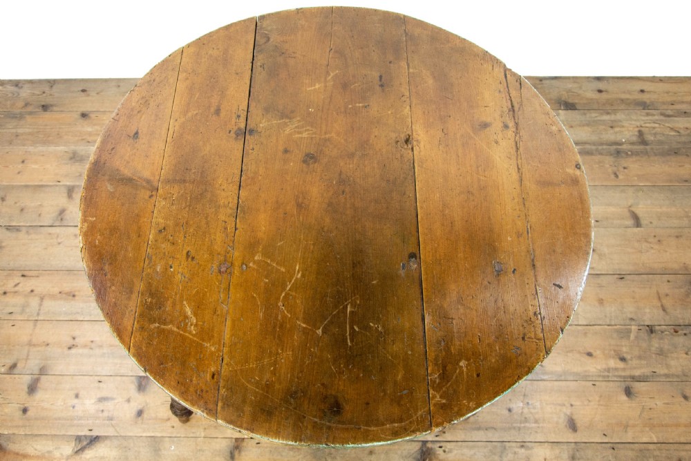 Antique 19th Century Cricket Table with Plank Top View IV