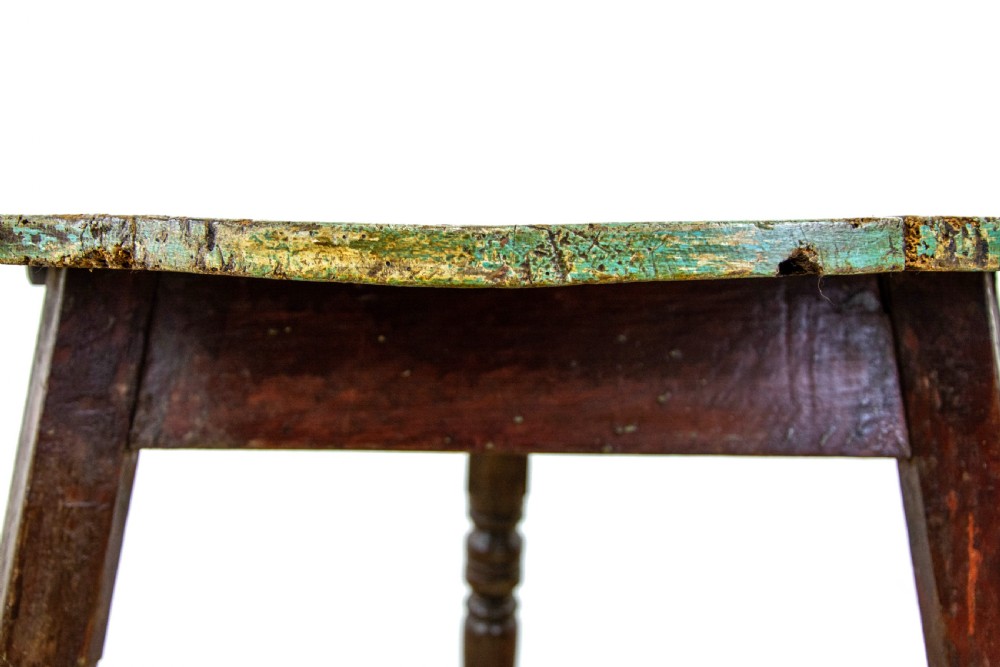 Antique 19th Century Cricket Table with Plank Top View V
