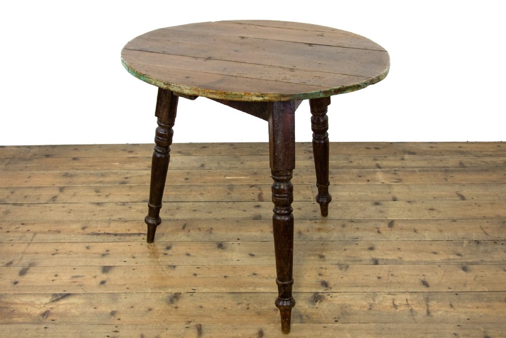 Antique 19th Century Cricket Table with Plank Top View VII