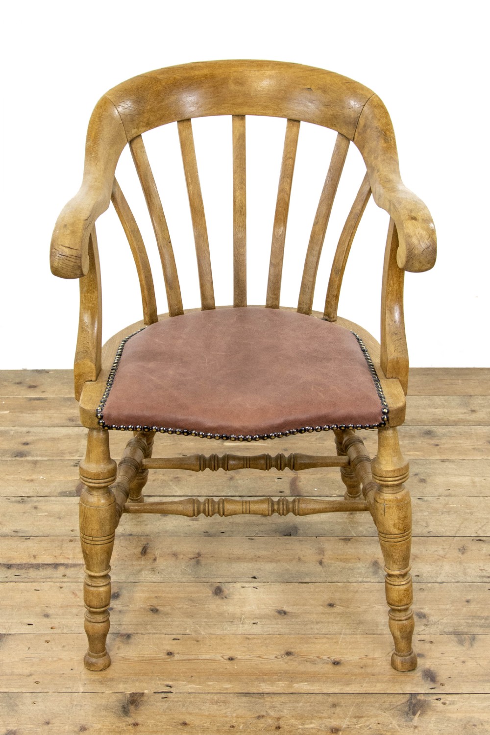 Pair of Antique Beech Smokers Bow Chairs View V