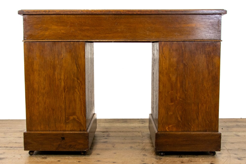 Antique Pedestal Desk with Inset Leather Top View VII