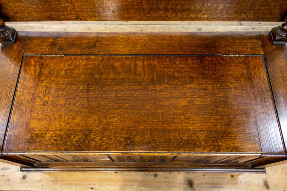 Early 20th Century Antique Oak Monks Bench View IV