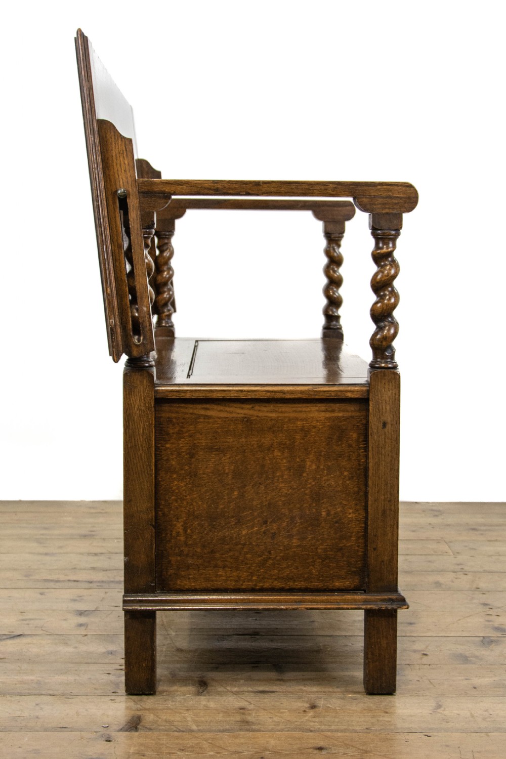 Early 20th Century Antique Oak Monks Bench View V