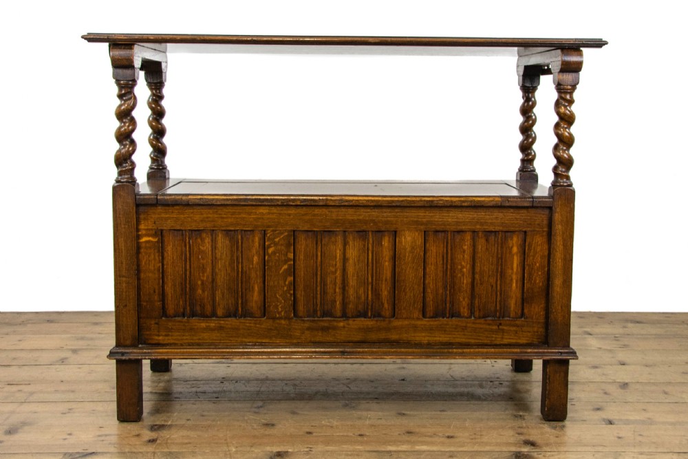 Early 20th Century Antique Oak Monks Bench View IX