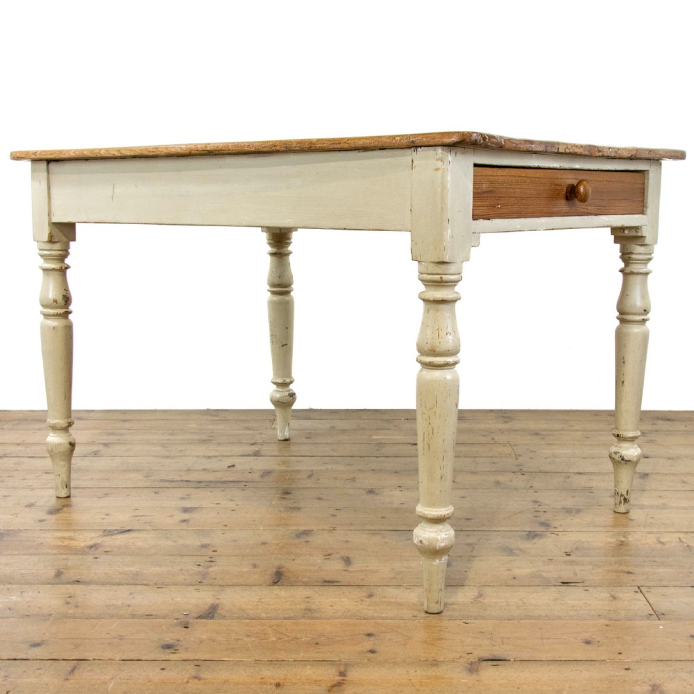 Rustic Painted Antique Pine Kitchen Table View II