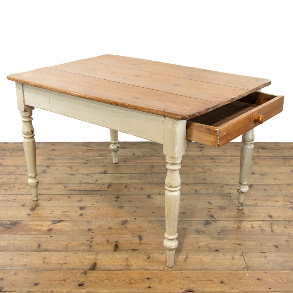 Rustic Painted Antique Pine Kitchen Table View III
