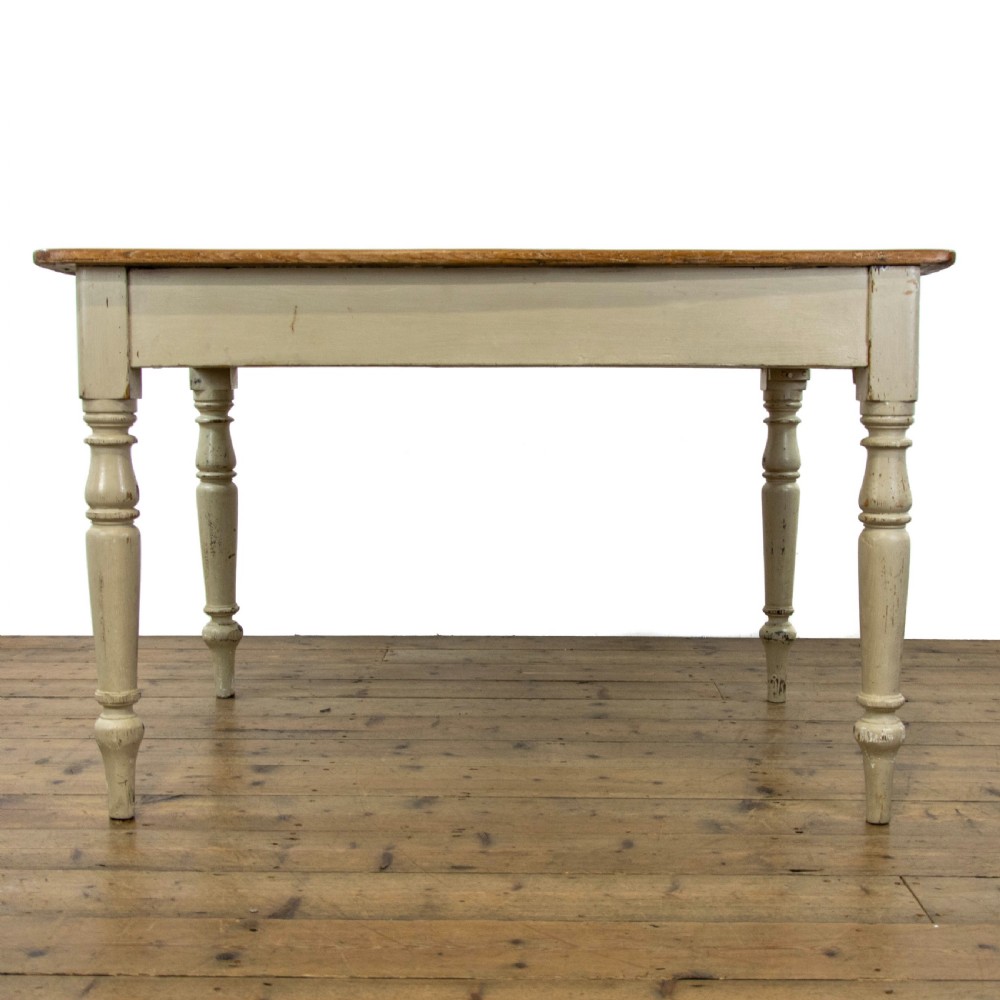 Rustic Painted Antique Pine Kitchen Table View IV