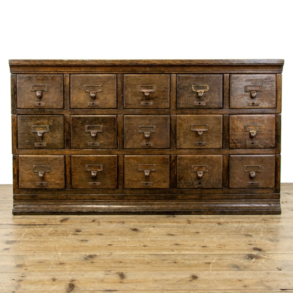 Antique Pine Bank of Drawers
