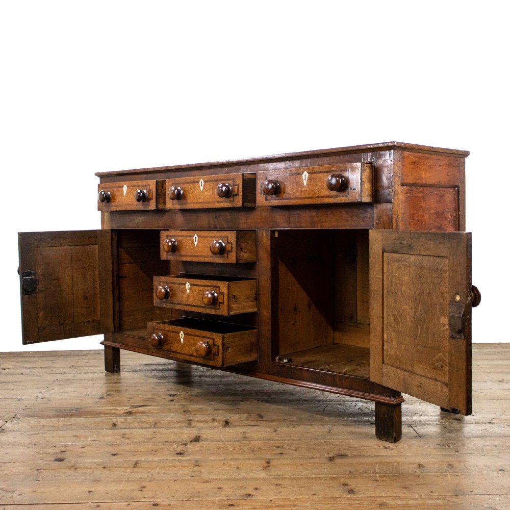Antique Welsh Oak Dresser Base with Inlay  View VI