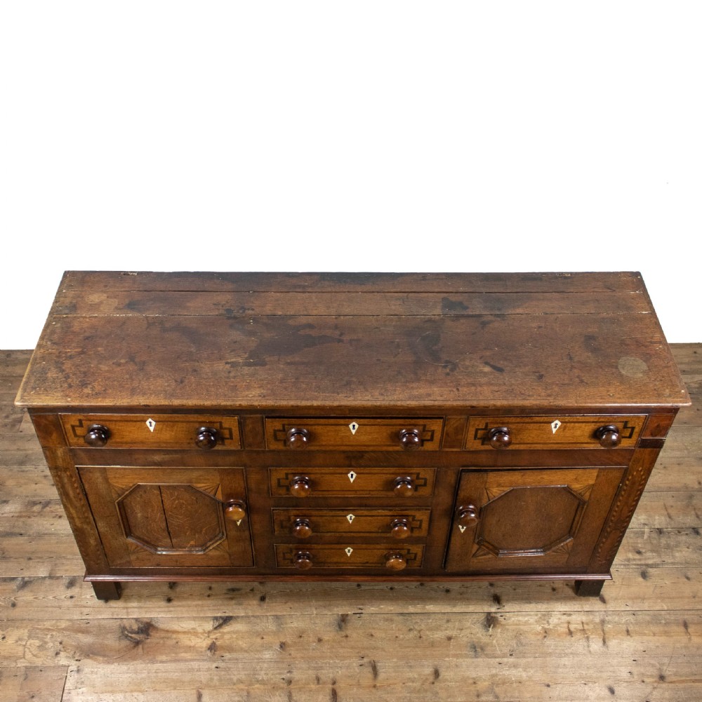 Antique Welsh Oak Dresser Base with Inlay  View VII