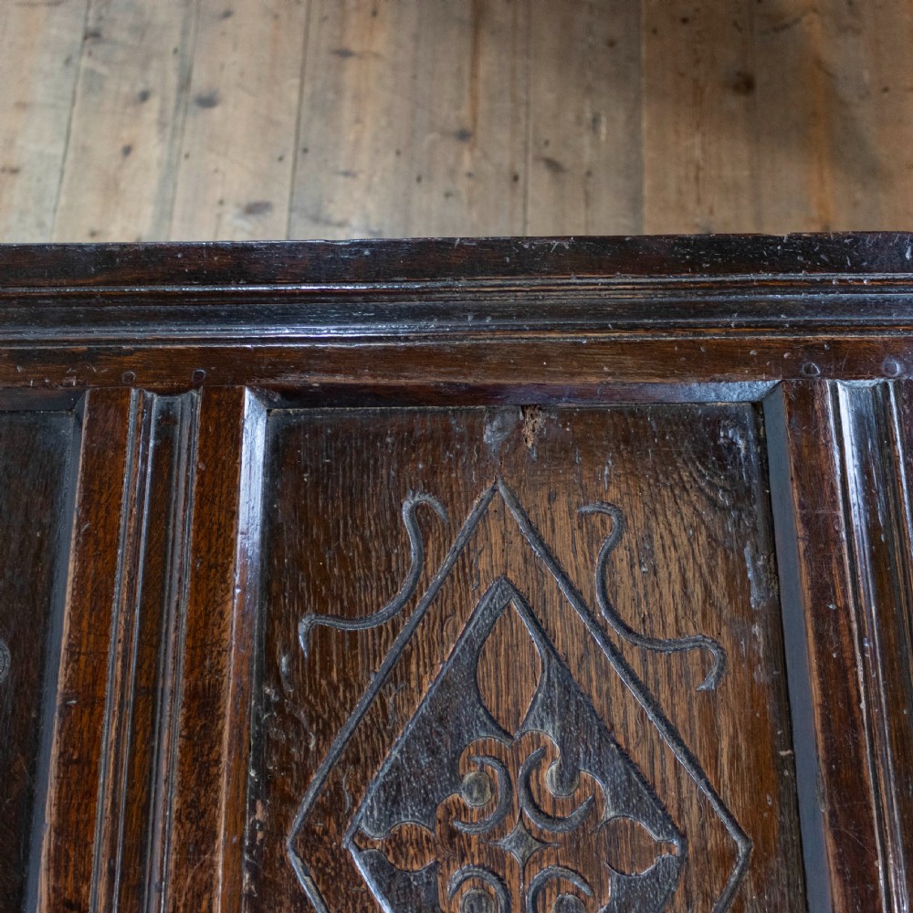 Large 18th Century Carved Oak Coffer  View VII
