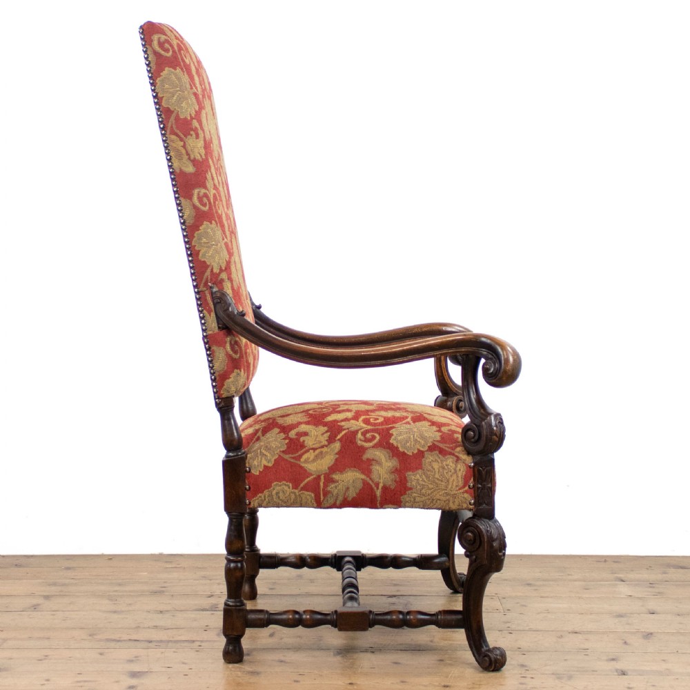 Large Antique Carved Throne Chair  View VI