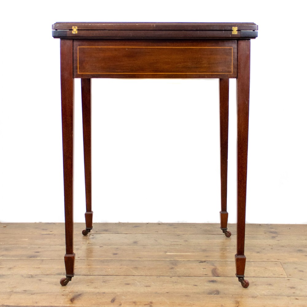 Edwardian Inlaid Mahogany Envelope Card Table  View II