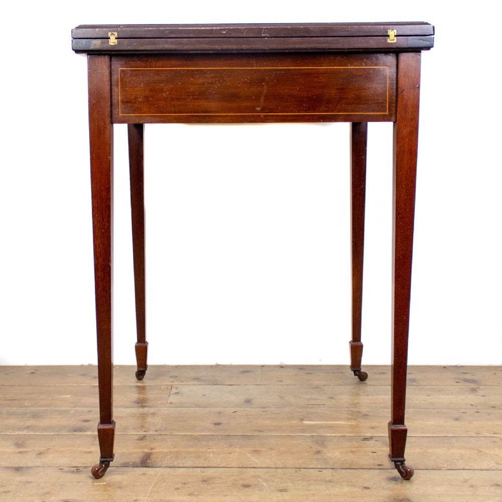 Edwardian Inlaid Mahogany Envelope Card Table  View III