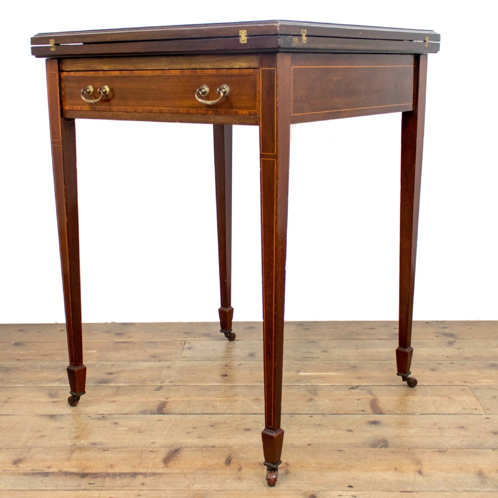 Edwardian Inlaid Mahogany Envelope Card Table  View IV