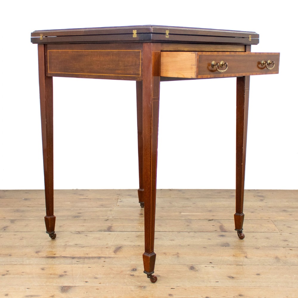 Edwardian Inlaid Mahogany Envelope Card Table  View IX