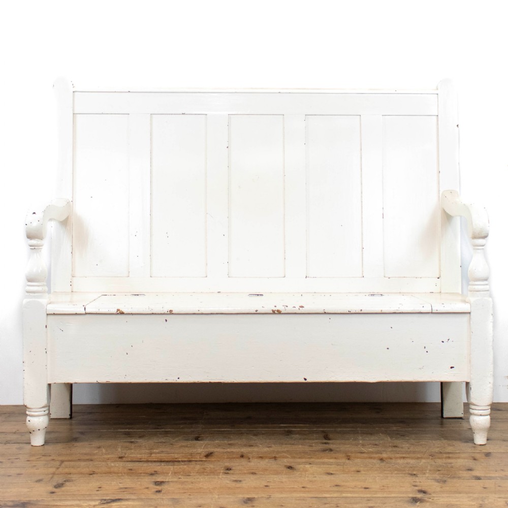 Antique Painted Pembrokeshire Pine Settle  View II