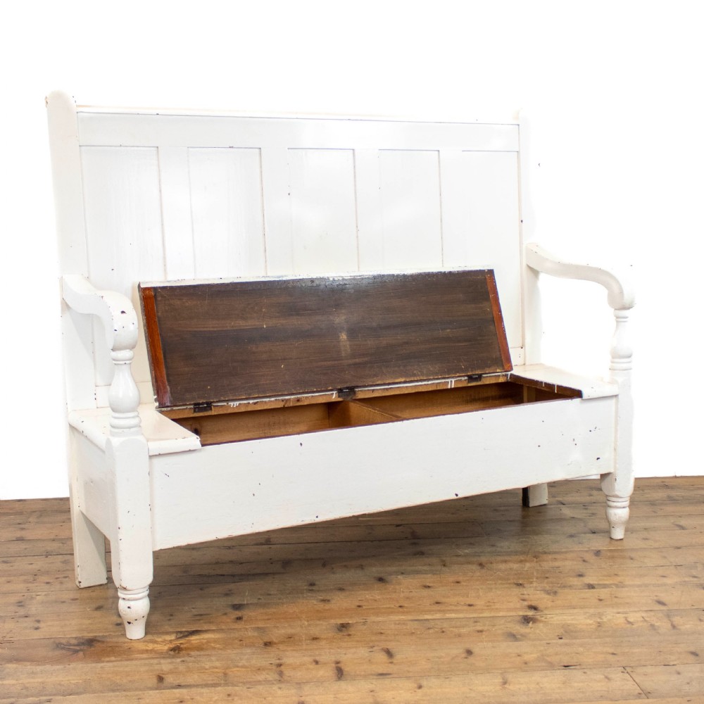 Antique Painted Pembrokeshire Pine Settle  View VI