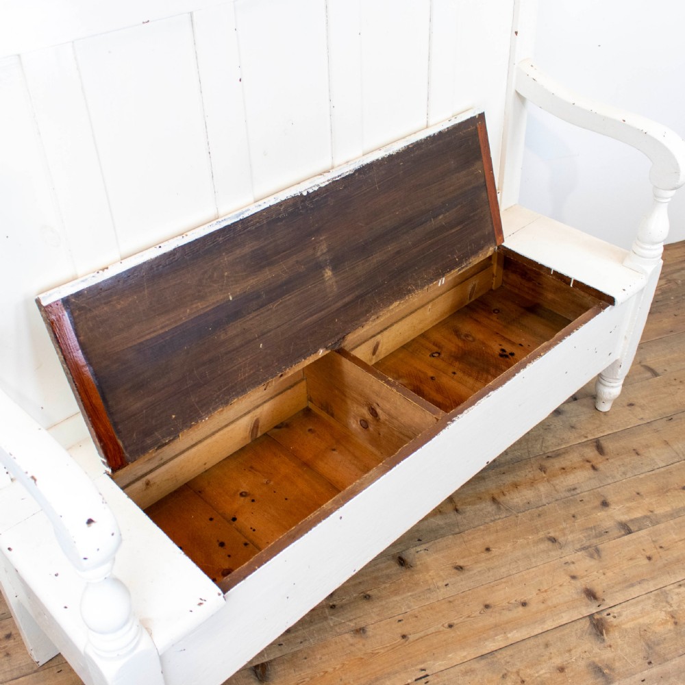 Antique Painted Pembrokeshire Pine Settle  View VII